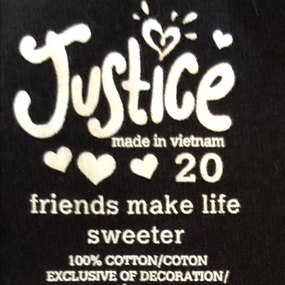 Justice Candy Hearts Graphic T-Shirt Girls Size 20 Cute Tee Valentine Top NWOT